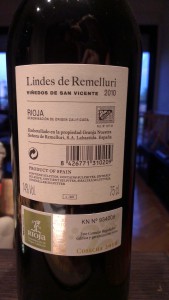 Lindes de Remelluri 2010 La Rioja