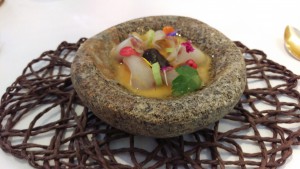Usuzukuri de corvina, Restaurante Candela Resto